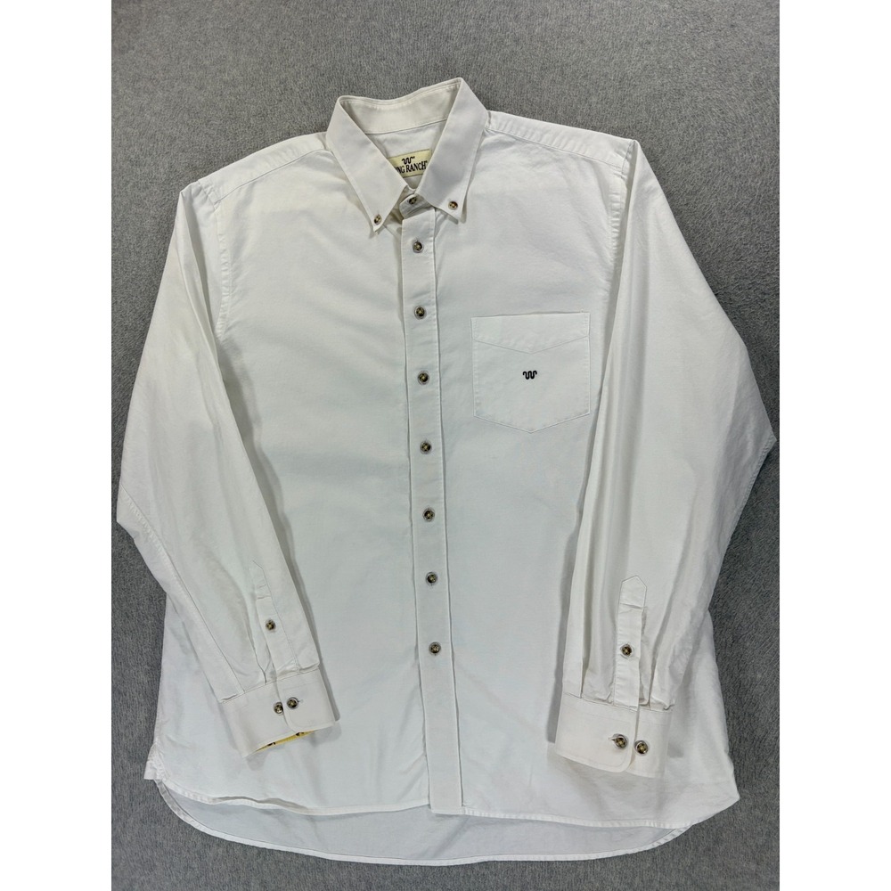 King Ranch Long Sleeve Button Down WORK Shirt (Men's 2XL) White